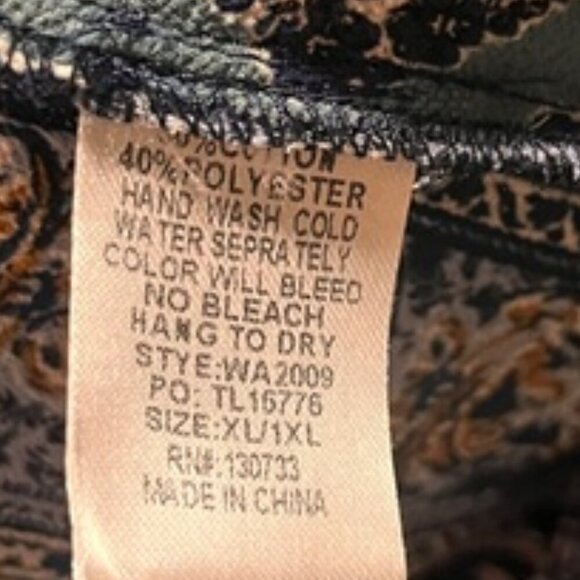 Umgee Multicolor Boho Patchwork Open Front Longline Kimono with Fringe XL/1XL - Picture 8 of 10